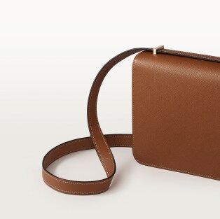 手袋，迷你款，C de Cartier 焦糖色紋理質感小牛皮，金色飾面