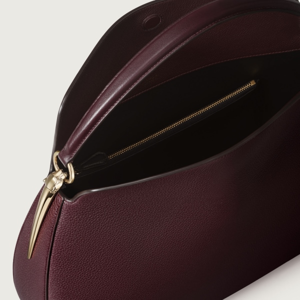 手袋，中型款，Panthère Double 葡萄紫色粒面小牛皮