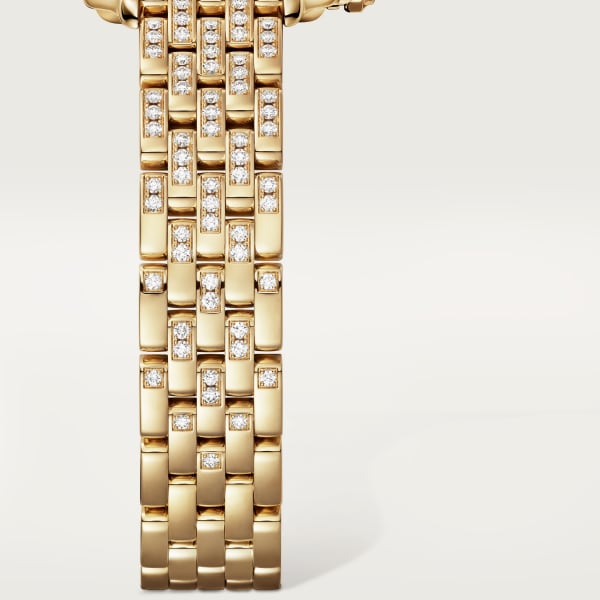 Panthère de Cartier 腕錶 小型款，石英機芯，18K黃金，鑽石