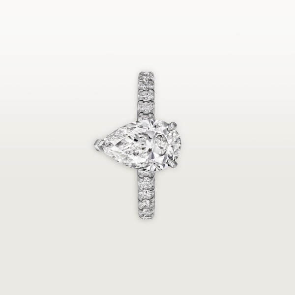 Solitaire 1895 單鑽戒指，梨形切割鑽石，鋪鑲鑽石  鉑金，鑽石