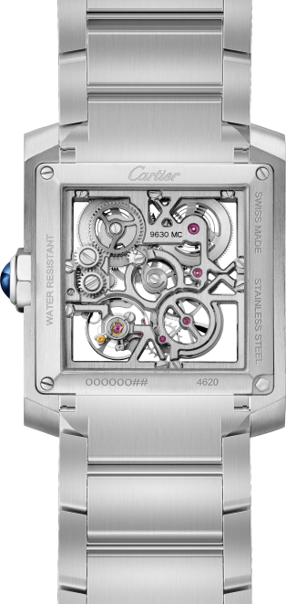 Tank Française 鏤空腕錶 大型款，手動上鏈鏤空機械機芯，精鋼