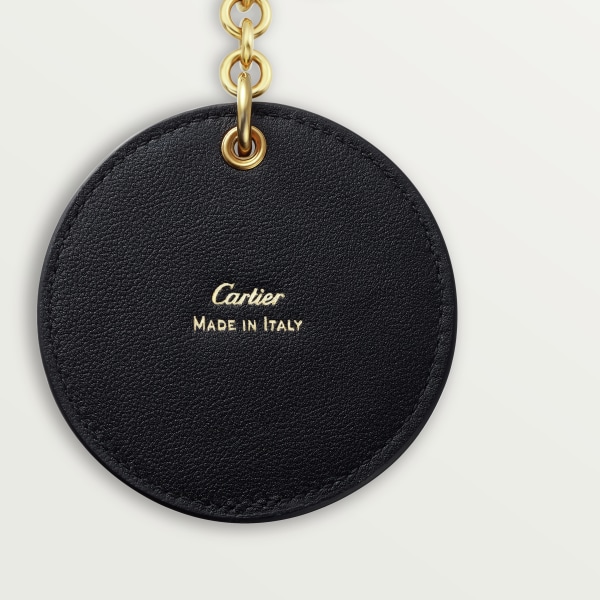 Cartier Characters 徽章鑰匙圈 粉紅色小牛皮，金色飾面