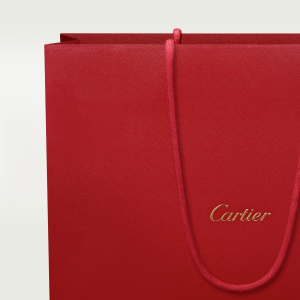 C de Cartier 手袋，迷你款 雙色珊瑚色/淺珊瑚色小牛皮，鍍鈀飾面及珊瑚色琺瑯