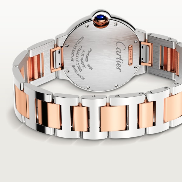 Ballon Bleu de Cartier 腕錶 36毫米，自動上鏈機械機芯，18K玫瑰金，精鋼，鑽石