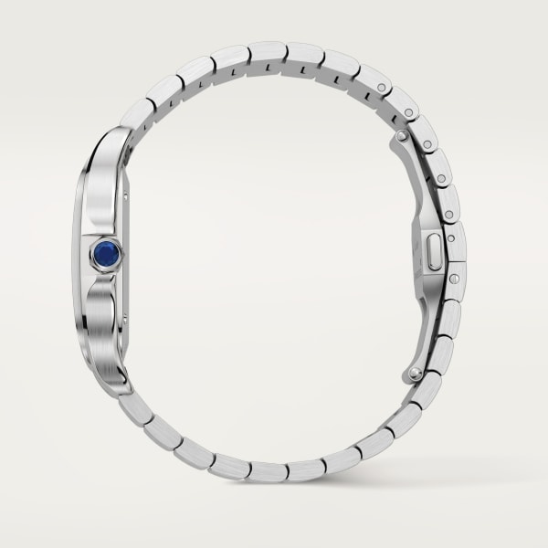 Santos de Cartier 腕錶 大型款，自動上鏈機械機芯，精鋼，可更換式金屬錶鏈及皮革錶帶