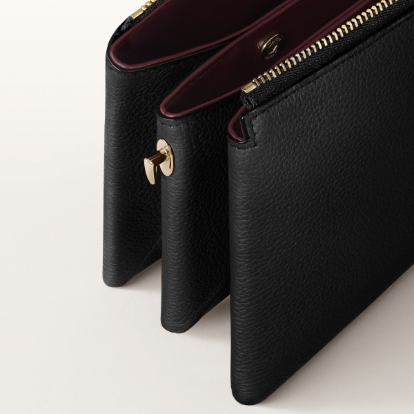 肩揹手袋，迷你款，Trinity 系列 黑色粒面小牛皮，金色、鍍鈀及玫瑰金色飾面