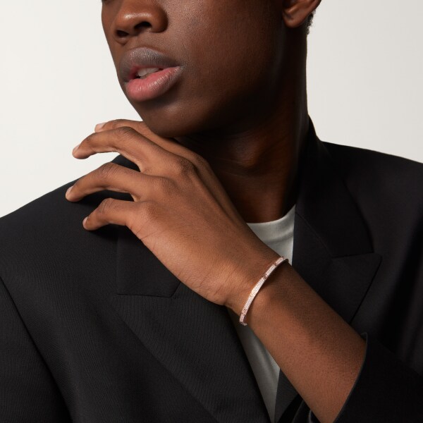 Love bracelet, small model, paved Rose gold, diamond