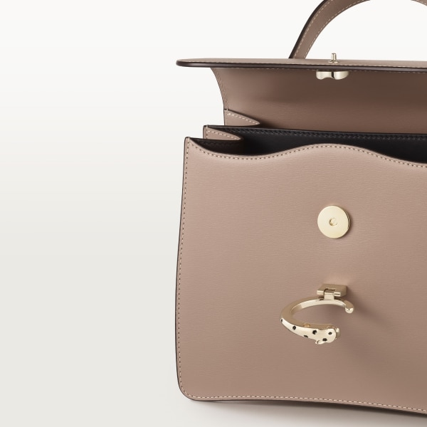 手袋，小型款，Panthère C de Cartier  土褐色小牛皮，金色飾面