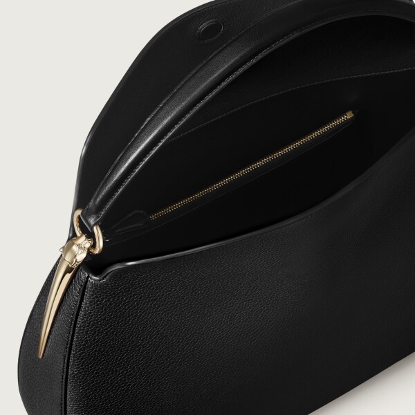 手袋，中型款，Panthère Double 黑色粒面小牛皮