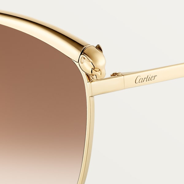 Panthère de Cartier 太陽眼鏡 光滑金色飾面金屬，棕色鏡片
