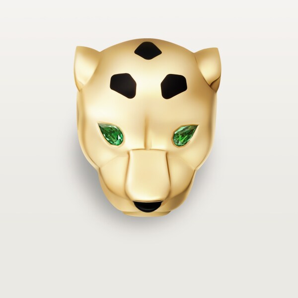 Panthère de Cartier 耳環 黃金，亮漆，沙弗萊石榴石，縞瑪瑙