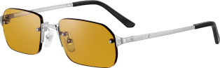 Santos de Cartier Sunglasses Smooth and brushed ruthenium finish metal, brown lenses
