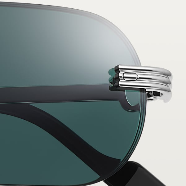 Première de Cartier 太陽眼鏡 光滑鍍鉑金飾面金屬，綠色鏡片