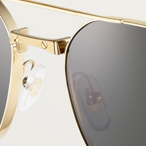 Santos de Cartier 太陽眼鏡 光滑及磨砂金色飾面金屬，黑色鏡片