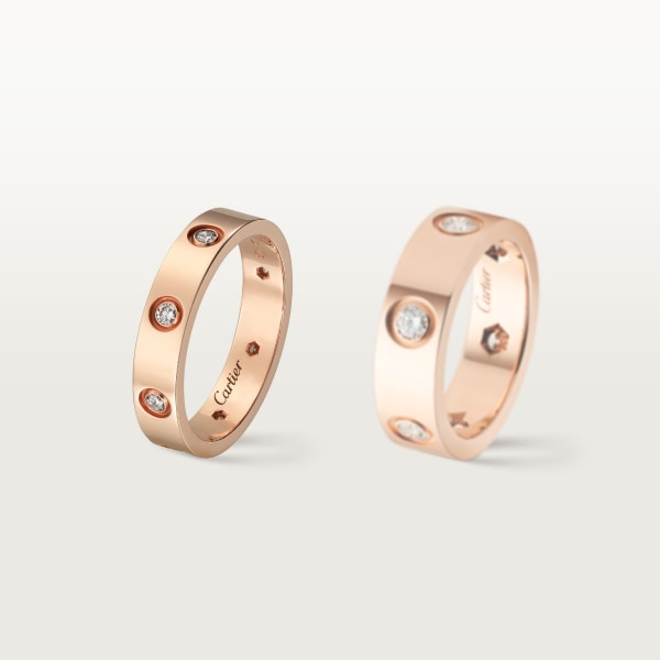Love 戒指，小型款，8顆鑽石 18K玫瑰金，鑽石