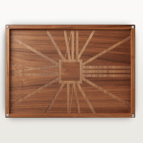 Santos de Cartier rectangular tray Walnut wood