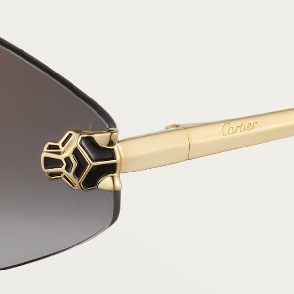 Panthère de Cartier 太陽眼鏡 光滑金色飾面金屬，灰色漸變鏡片