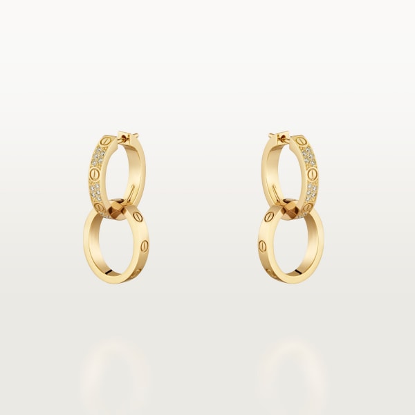 Love earrings Yellow gold, diamonds