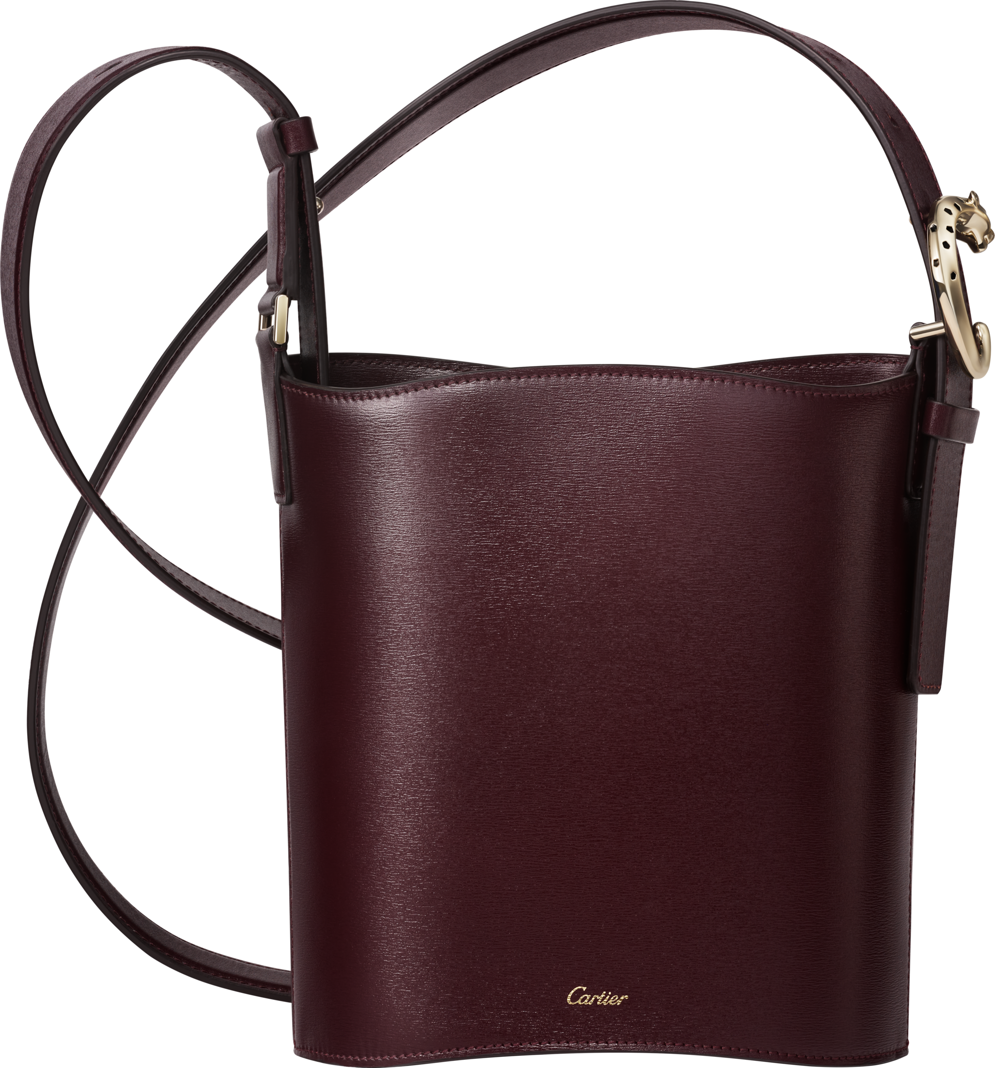 手袋，迷你款，Panthère C de Cartier葡萄紫色粒面小牛皮，金色飾面