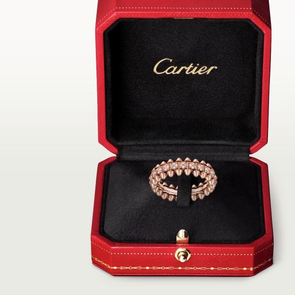 Clash de Cartier 戒指 玫瑰金，鑽石