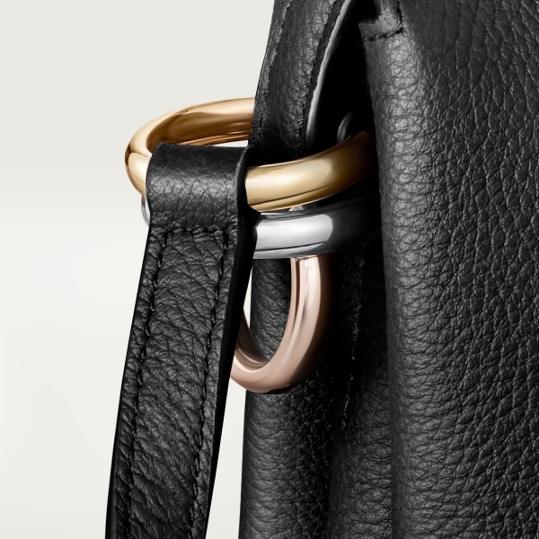 肩揹手袋，迷你款，Trinity 系列 黑色粒面小牛皮，金色、鍍鈀及玫瑰金色飾面