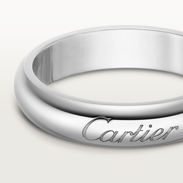 C de Cartier 結婚戒指，寬4毫米 鉑金